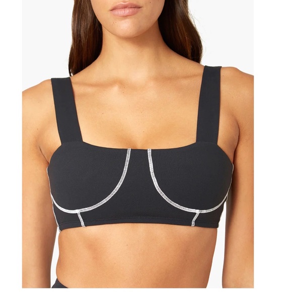 NWT WEWOREWHAT CORSET TOP BRUSHED POLY BLACK XL - Picture 2 of 11